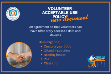 Volunteer acceptable use policy ensuring responsible use of school technology and protection of student data.