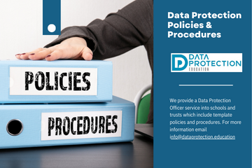 policies on a blue folder, procedures on a blue folder
